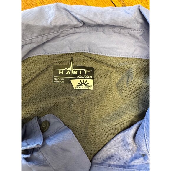 Habit Mens Shirt 2XL Lightweight Long Sleeve Blue Outdoor Button-Up Mesh Back Ve - Picture 3 of 9